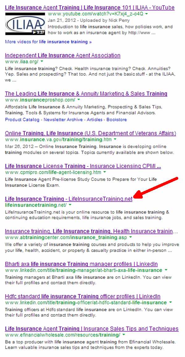 life_insurance_training_SERPs
