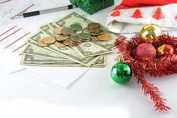 holiday budget with money