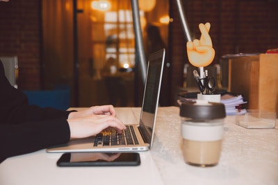 coffee shop computer person