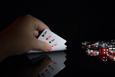 aces and poker chips and dice