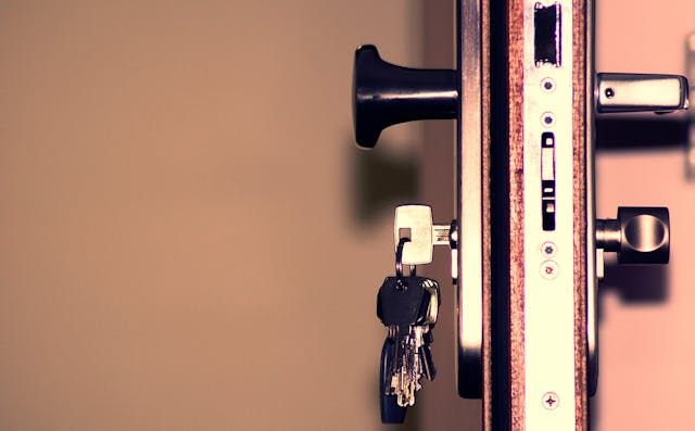 door lock and keys