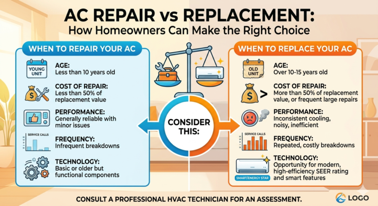 AC Repair vs Replacement: How Homeowners Can Make the Right Choice